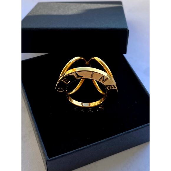 Authentic Céline Paris Gold-Tone Scarf Ring - Picture 9 of 13